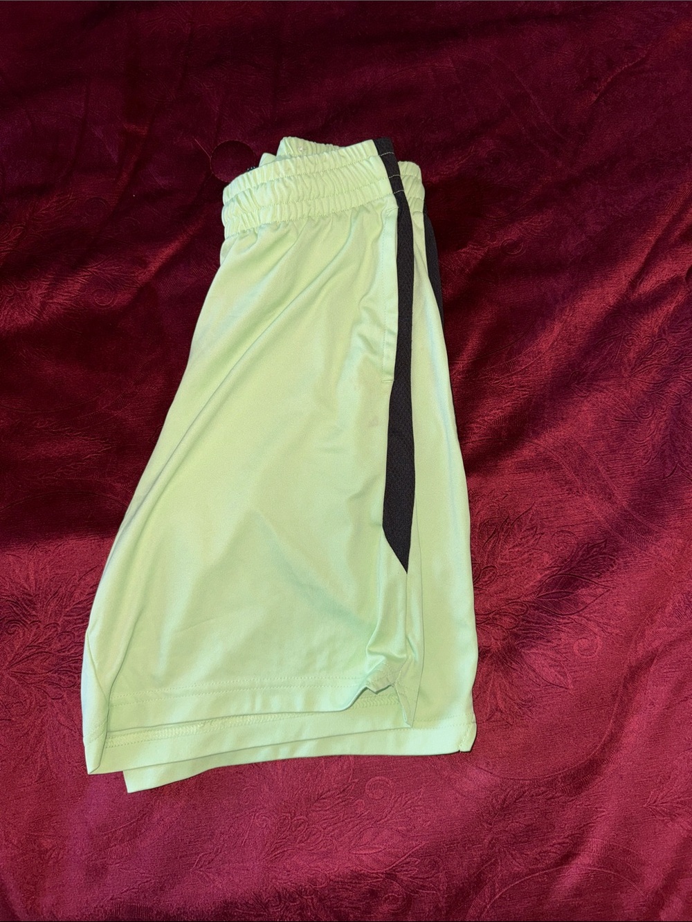 tek gear Light Green Men’s Athletic Shorts with Black Stripe
